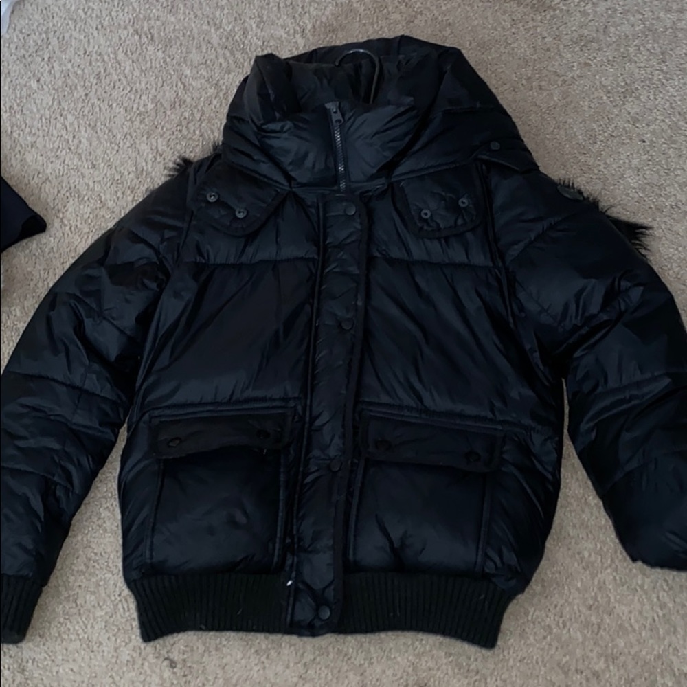 Abercrombie and Fitch Hooded Fur Jacket